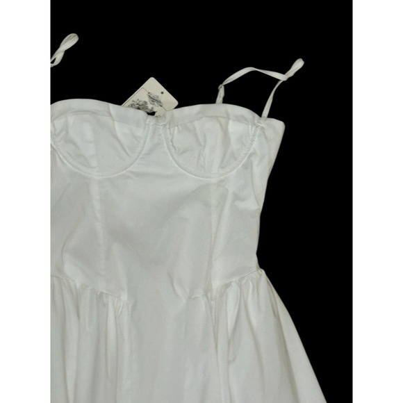 Peiran White Fit & Flare Bustier Dress Size Large NWT Summer Sundress - Picture 8 of 13